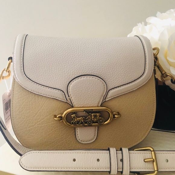 🎀 Coach Jade Leather Saddle Color block Bag - Picture 3 of 11